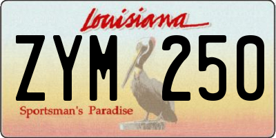 LA license plate ZYM250