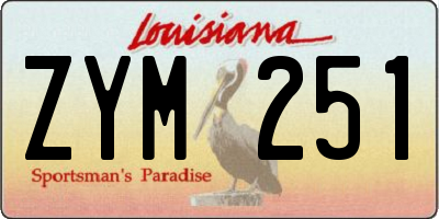 LA license plate ZYM251