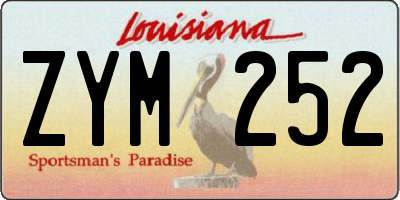 LA license plate ZYM252