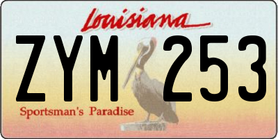 LA license plate ZYM253