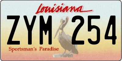 LA license plate ZYM254