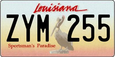 LA license plate ZYM255