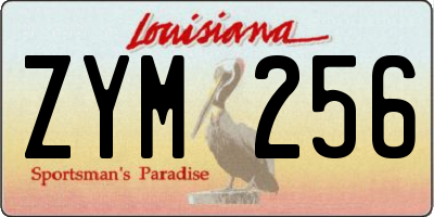 LA license plate ZYM256