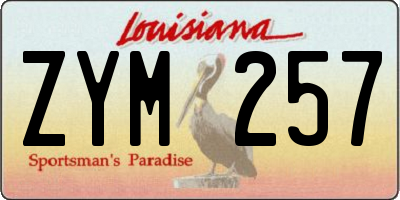 LA license plate ZYM257