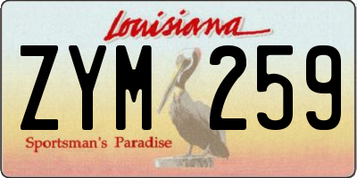 LA license plate ZYM259