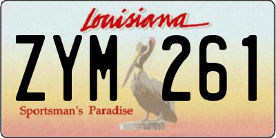 LA license plate ZYM261