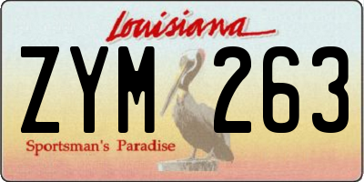 LA license plate ZYM263