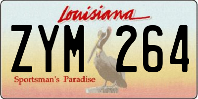 LA license plate ZYM264