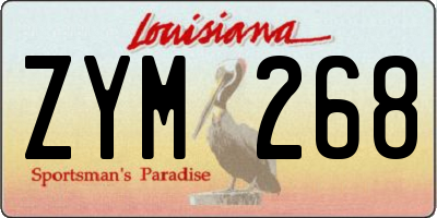 LA license plate ZYM268