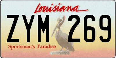 LA license plate ZYM269