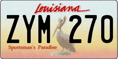 LA license plate ZYM270