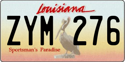 LA license plate ZYM276