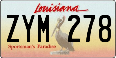 LA license plate ZYM278