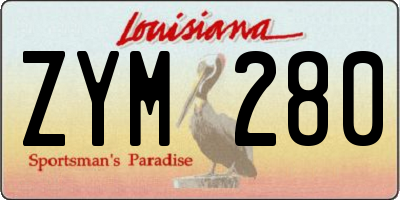 LA license plate ZYM280