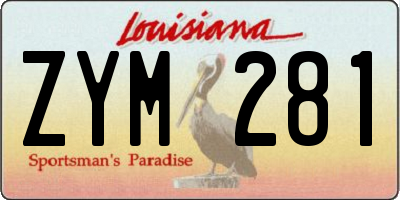 LA license plate ZYM281