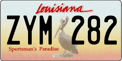 LA license plate ZYM282