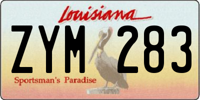 LA license plate ZYM283