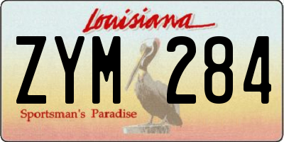 LA license plate ZYM284