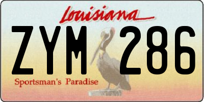 LA license plate ZYM286