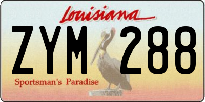 LA license plate ZYM288