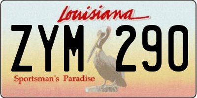 LA license plate ZYM290