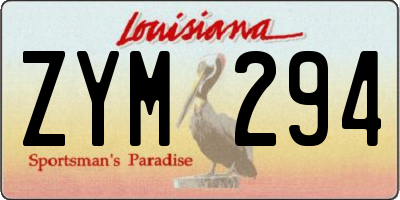 LA license plate ZYM294