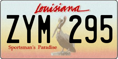 LA license plate ZYM295