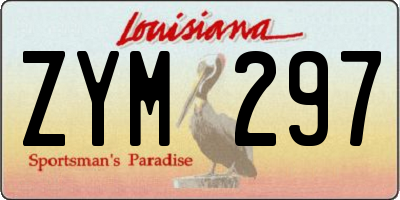 LA license plate ZYM297