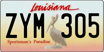 LA license plate ZYM305