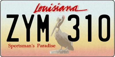 LA license plate ZYM310