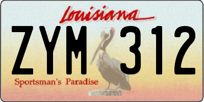 LA license plate ZYM312