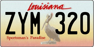 LA license plate ZYM320