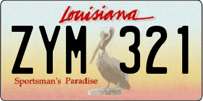LA license plate ZYM321
