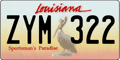 LA license plate ZYM322