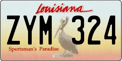 LA license plate ZYM324