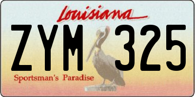 LA license plate ZYM325