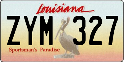 LA license plate ZYM327