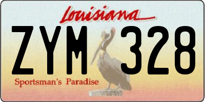 LA license plate ZYM328