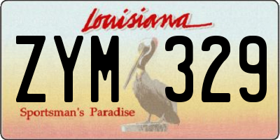 LA license plate ZYM329