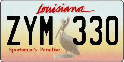 LA license plate ZYM330
