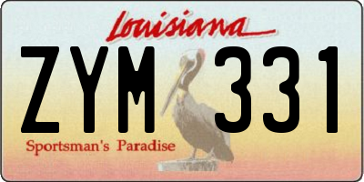 LA license plate ZYM331