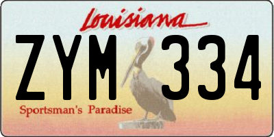 LA license plate ZYM334