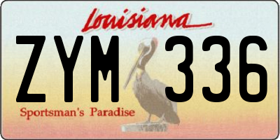 LA license plate ZYM336