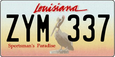 LA license plate ZYM337