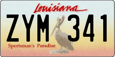 LA license plate ZYM341