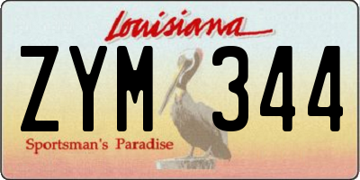 LA license plate ZYM344