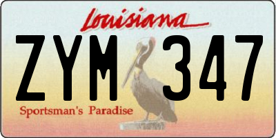 LA license plate ZYM347