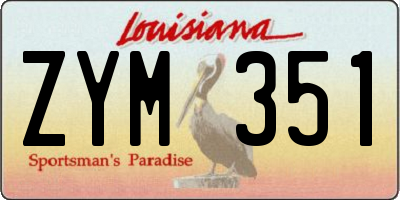 LA license plate ZYM351