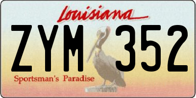 LA license plate ZYM352