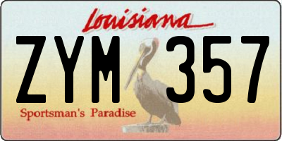 LA license plate ZYM357